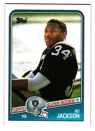 1988 Topps Bo Jackson Rookie Football Card Raders