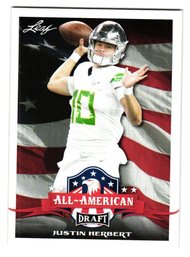 2020 Leaf Draft All-American Justin Herbet Rookie Football Card Chargers