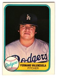 1981 Fleer Fernando Valenzuela Rookie Baseball Card Dodgers
