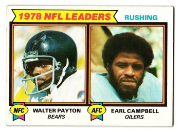 1979 Topps Walter Payton / Earl Campbell '78 Rushing Leaders Football Card Bears / Oilers
