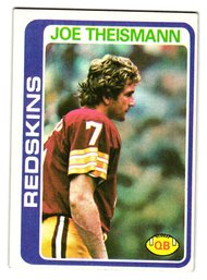 1978 Topps Joe Theismann Football Card Redskins