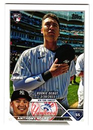 2023 Topps Anthony Volpe Rookie Debut Baseball Card Yankees
