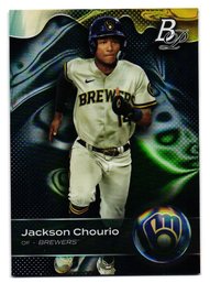 2023 Bowman Platinum Jackson Chourio Prospect Baseball Card Brewers