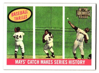 2001 Topps Archives Willie Mays Baseball Thrills Baseball Card Giants
