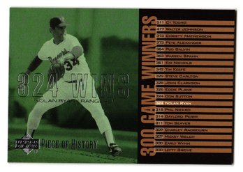 2002 Upper Deck Nolan Ryan Piece Of History Baseball Card Rangers