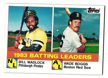 1984 Topps '83 Batting Leaders Baseball Card Bill Madlock / Wade Bogs Baseball Card Pirates / Red Sox