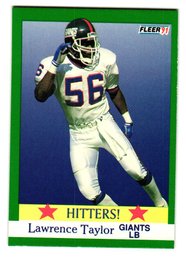 1991 Fleer Lawrence Taylor Hitters Football Card Giants