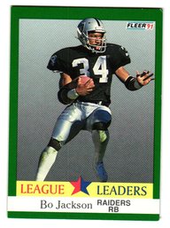 1991 Fleer Bo Jackson League Leaders Football Card Raiders