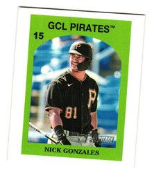 2021 Topps Heritage Minors Nick Gonzales '72 Venezuelan Baseball Stamp Insert Pirates