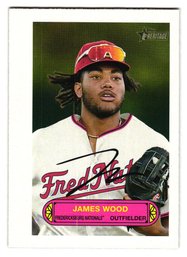 2022 Topps Heritage Minors James Wood 1973 Pin Up Insert Prospect Baseball Card Nationals