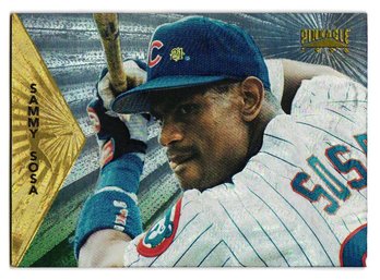 1996 Pinnacle Sammy Sosa Starburst Parallel Baseball Card Cubs