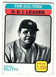 1973 Topps Babe Ruth All-Time RBI Leaders Baseball Card Yankees
