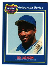 1990 Jumbo California Sunflower Seeds Bo Jackson Baseball Card Royals