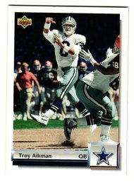 1992 Upper Deck Gold Troy Aikman Football Card Cowboys
