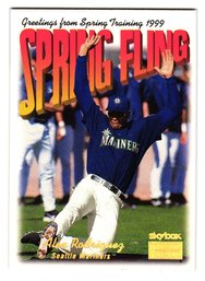 1999 Skybox Premium Alex Rodriguez Spring Fling Baseball Card Mariners