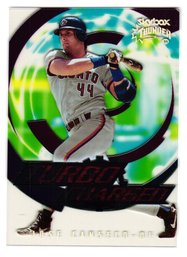 1999 Skybox Thunder Jose Canseco Turbo Charged Insert Baseball Card Blue Jays