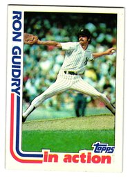1982 Topps Ron Guidry In Action Baseball Card Yankees