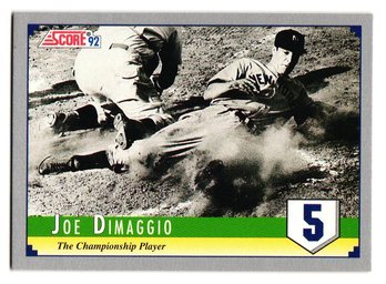 1992 Score Joe DiMaggio Insert Baseball Card Yankees # 3