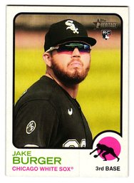 2022 Topps Heritage Jake Burger Rookie Baseball Card White Sox