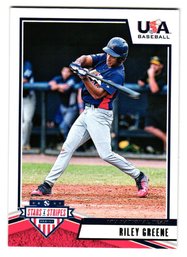 2019 Panini Stars And Stripes USA Baseball Riley Greene Baseball Card Tigers