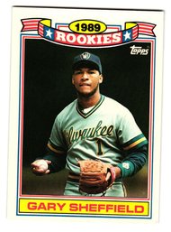 1990 Topps Gary Sheffield 1989 Rookies Baseball Card Brewers