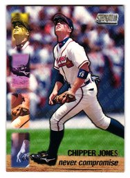 1999 Stadium Club Chipper Jones Never Compromise Insert Baseball Card Braves