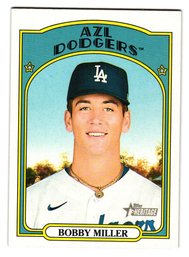2022 Topps Heritage Minors Bobby Miller Prospect Baseball Card Dodgers