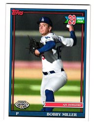2021 Topps Pro Debut Bobby Miller Draft Pick Insert Prospect Baseball Card Dodgers