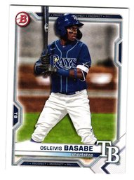 2021 Bowman Osleivis Basabe Prospect Baseball Card Rays