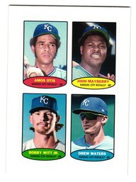 2023 Topps Heritage 1974 Baseball Stamps Royals Bobby Witt Jr., Waters, Otis, Mayberry Insert Baseball Card