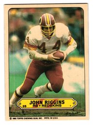 1983 Topps Football Stickers John Riggins Redskins