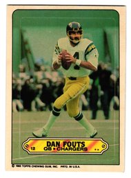 1983 Topps Football Stickers Dan Fouts Chargers