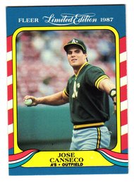 1987 Fleer Jose Canseco Limited Edition Baseball Card A's