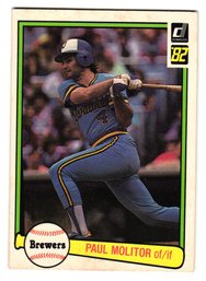 1982 Donruss Paul Molitor Baseball Card Brewers