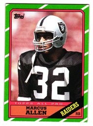 1986 Topps Marcus Allen Football Card Raiders