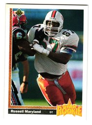 1991 Upper Deck Russell Maryland Star Rookie Football Card Cowboys