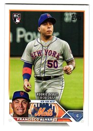 2023 Topps Update Francisco Alvarez Rookie Debut Baseball Card Mets