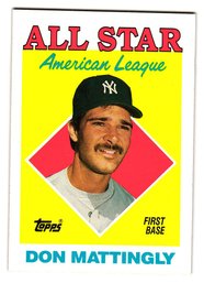 1988 Topps Don Mattingly All-Star Baseball Card Yankees