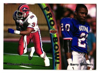1992 Upper Deck Pro Bowl Barry Sanders / Thurman Thomas Insert Football Card Lions / Bills