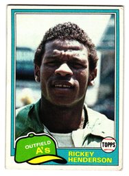 1981 Topps Rickey Henderson Baseball Card A's