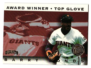 1995 Fleer Ultra Barry Bonds Gold Medallion Parallel Top Glove Insert Baseball Card Giants