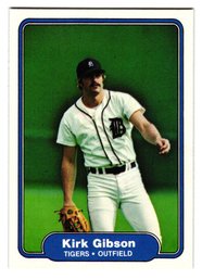 1982 Fleer Kirk Gibson Baseball Card Tigers