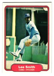 1982 Fleer Lee Smith Rookie Error Baseball Card Cubs Symbol Reversed On Back