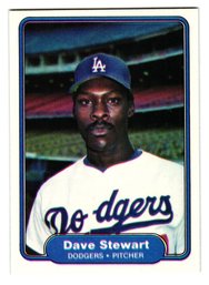1982 Fleer Dave Stewart Rookie Baseball Card Dodgers