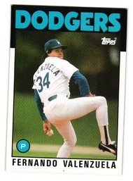 1986 Topps Fernando Valenzuela Baseball Card Dodgers