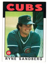 1986 Topps Ryne Sandberg Baseball Card Cubs