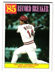 1986 Topps Pete Rose 1985 Record Breaker Baseball Card Reds