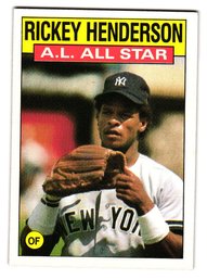 1986 Topps Rickey Henderson All-Star Baseball Card Yankees