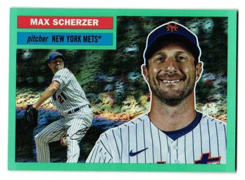 2023 Topps Archives Max Scherzer #'D /75 Aqua Sparkle Foil Parallel Baseball Card Mets