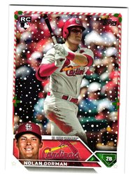 2023 Topps Holiday Nolan Gorman Rookie Baseball Card Cardinals